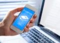 E-learning concept on mobile phone for online education