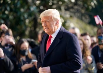 President Donald Trump walks to board Marine One on the South Lawn of the White House, Tuesday, Jan. 12, 2021 in Washington. The President is traveling to Texas. (AP Photo/Gerald Herbert)